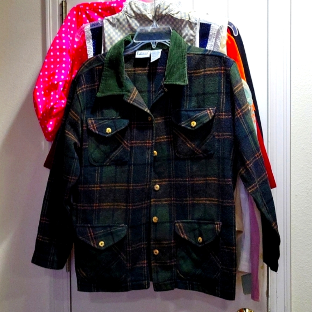 EUC Capacity Petites Wool Poly Cotton Blend Jacket Top Shirt Flannel